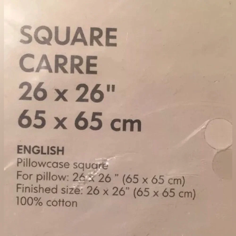 IKEA Alvine Spira White Pillowcase with Pink Blue Yellow Embroidery 26X26 Square